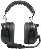 00 HBB-EM-OHB ORDER CABLE Aviation Style (Over-the-Head style) Dual Earmuff Headset with Boom Microphone. Built-in Volume Control and PTT switch.