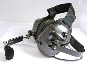 (Helmet NOT Included) HDS-EMB ORDER CABLE RACING Style (Over Head) - Dual Earmuff Headset with Flat Black finish.