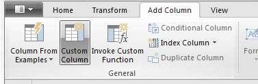 In order to extract the correct objects from each Excel File, we need to add a Custom Column.