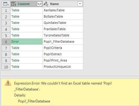 see a preview of the Table Object in the lower part of the Power Query Editor Window as see in the