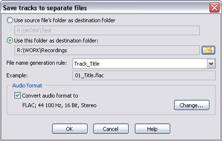 Using Total Recorder 141 you specified. 5.8.6 Saving tracks to separate files To save tracks to separate files, take the following steps: Select a set of tracks you want to save.