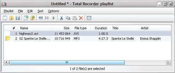Using Total Recorder 189 Favorites. 5.15.1 Playlist Window You can manually show/hide the Playlist Window by clicking "Show Playlist Window from Total Recorder's main View menu.
