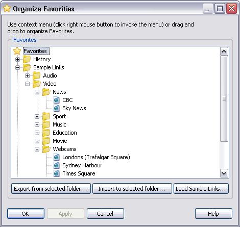 Using Total Recorder 197 5.16.2 Organizing Favorites To organize your Favorites: from the main menu, click "Favorites" "Organize Favorites".
