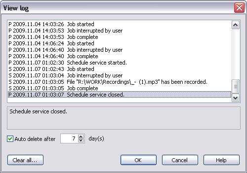 228 TotalRecorder On-line Help To review or control information in the Total Recorder Log, select "View log" from the "File" menu.