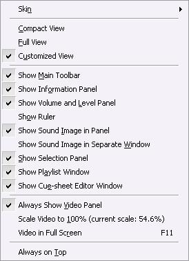 84 TotalRecorder On-line Help Sound Image and Ruler Panel (Professional, VideoPro, and Developer Editions only) This part of the dialog contains a visual representation of the characteristics of