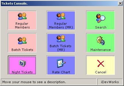 Fig5.1.0 Clicking on the regular members button as shown above leads you to another form showing all the tickets that have been created using this process.