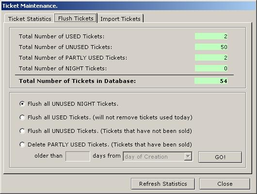 5.3.1 Flush Tickets The flush ticket option is a feature that will give you the detail information relating to all the records in your database.