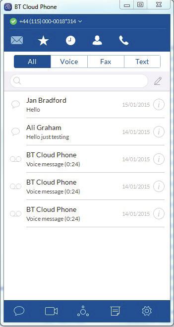 7. DESKTOP APPS. Messages. Check voicemail, incoming faxes and texts here. Click on a message to listen to or read it.