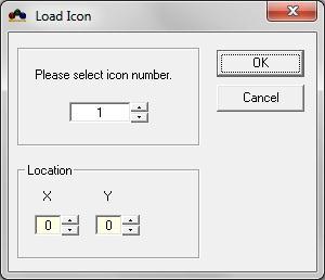 Figure 3-12: Load Icon 2. Select icon id number and location (X, Y coordinates) and then click OK.