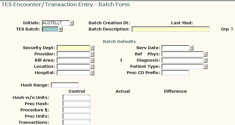 Hw t Generate and Define a TES Encunter/Transactin Entry Creating the Batch The first step in perfrming the charge entry task is t create a batch.