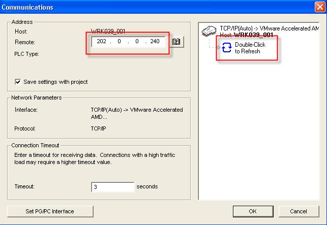 7. Remote Connection Go Online In MicroWin, click on the Communication icon (above the Set PG/PC Interface button).