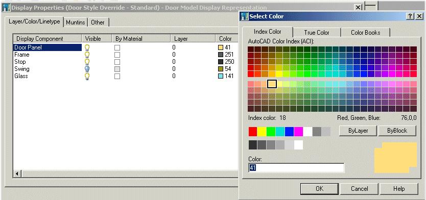 7 In the Color column, use the existing color or select a unique color, and click OK. The number of the color will be used to reference the material.