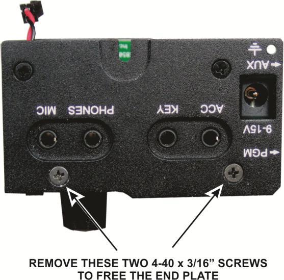Remove the left end plate as shown in Figure 3. Figure 3. Removing the KX2 End Plate.