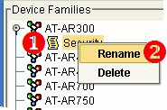Method 2: 1. Right click on the Device Group node to be renamed. 2. Select the Rename option to display the Rename Device Group dialog box.