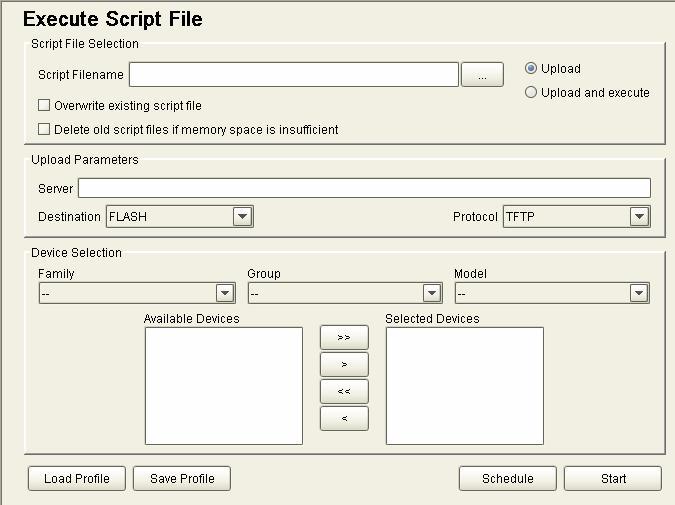 11 EXECUTE SCRIPT FILE Script files can be uploaded and executed on target devices through the Execute Script File Operation Pane To display this pane, click on the