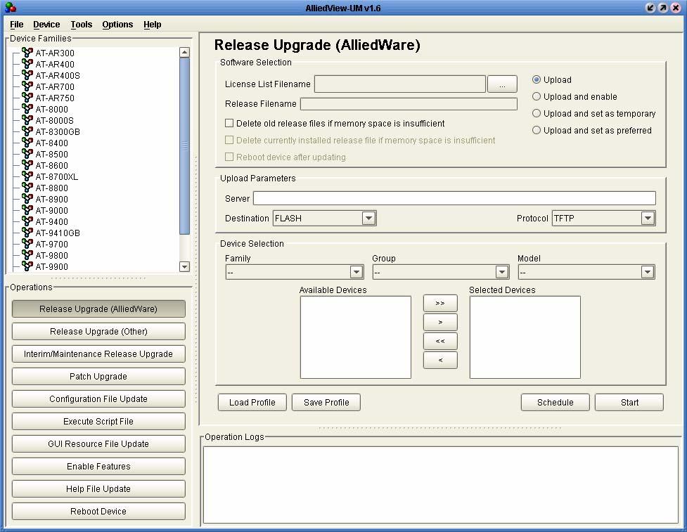 The image below illustrates the initial screen display of AlliedView-UM. 2.
