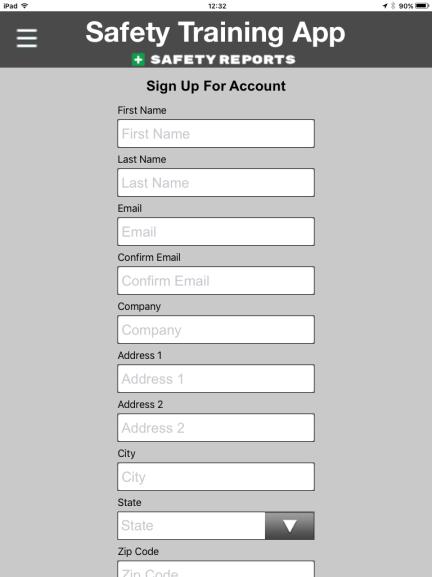 2. Create Account The first thing you need to do when you open the app is to select Create Account.