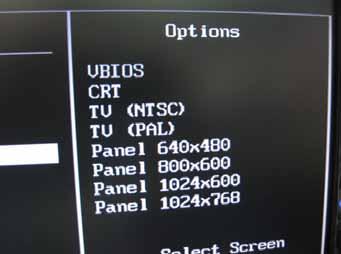 (3) Set TV or CRT upon Boot Display Device selection.