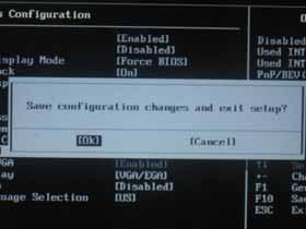 Settings Configuration selections and set Boot From