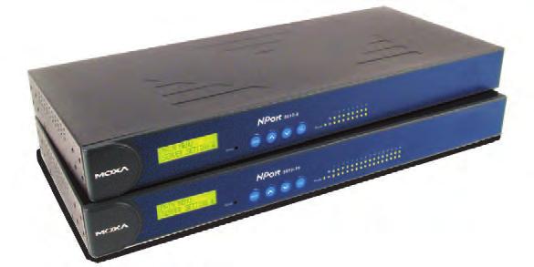 Serial Connectivity NPort 5600 Series 8 and 16-port RS-232/422/485 rackmount serial device servers 8 or 16 serial ports supporting RS-232/422/485 Standard 19-inch rackmount size /0M auto-sensing