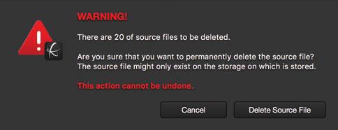 metadata. If you select Remove Asset option, only the relevant metadata is deleted and the source file remains intact.