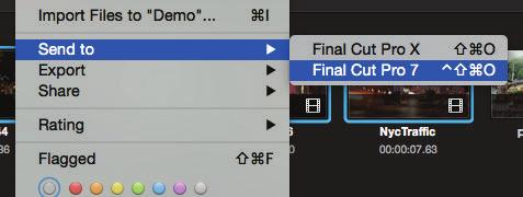 (2) Final Cut Pro 7 To send Annotations to Final Cut Pro 7, right-click