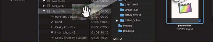 You can drag-and-drop a Project stored in a Live Folder into an existing Final Cut Pro X Event.