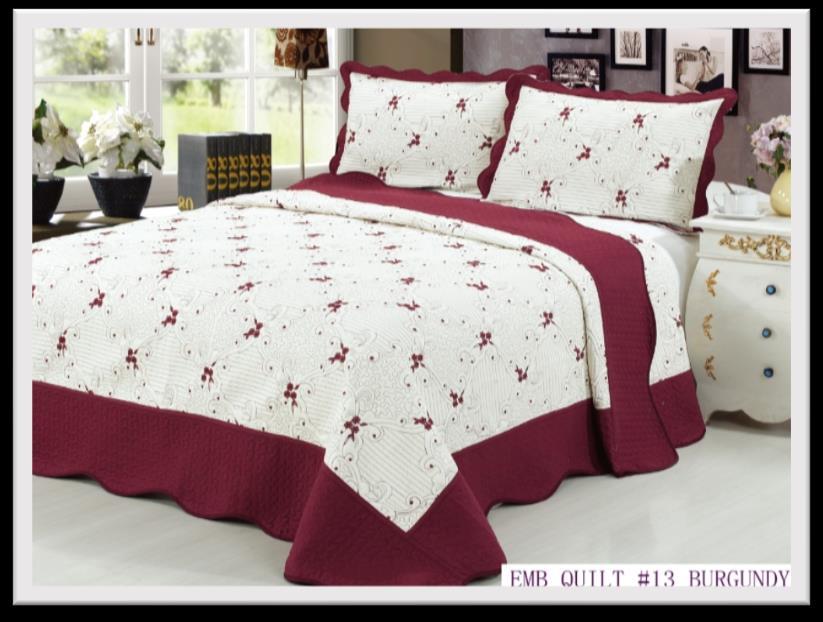 Quilt(bedding) 92 x 94 2 pcs - Pillow Shams 20 x 30 + 2 1 pc - Quilt(bedding) 102 x 94 2 pcs - Pillow Shams 20 x 40 + 2