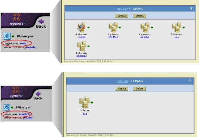 Lab Validation: Integrated Computing from NEC and Egenera 18 Figure 15 shows the view that each login provides.