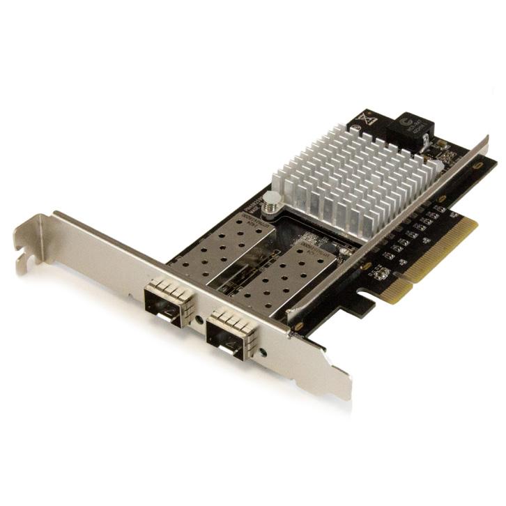 Product diagram Link or activity LED Link or activity LED SFP+ slot SFP+ slot Packaging contents 1 x 2-port PCIe 10GBase fiber network card 1 x low-profile bracket 1 x instruction manual System