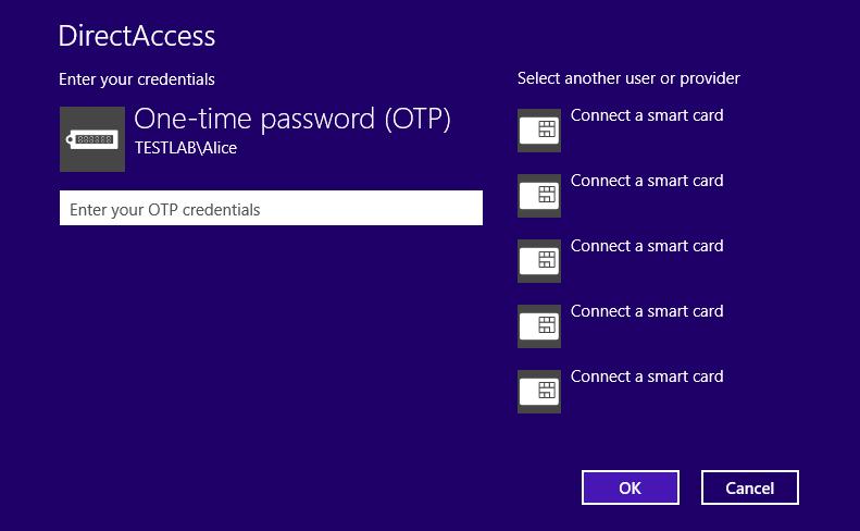 4. Click One-time password (OTP). 5.