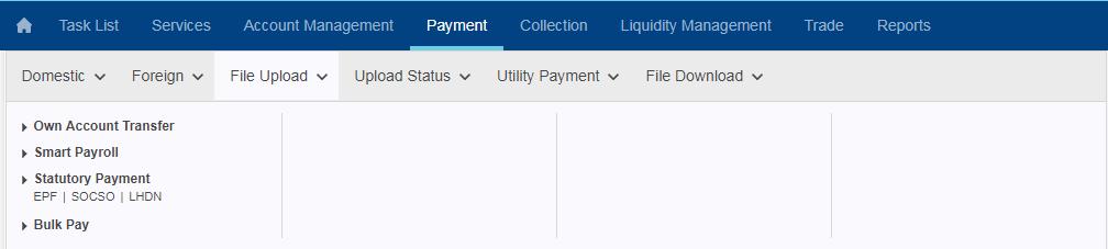 Part 6 Payments 6.4 Payroll 2 6.4.1 Smart Payroll - File Upload 1 Smart Payroll is meant for payroll transaction. The Smart Payroll is available from Monday - Friday.