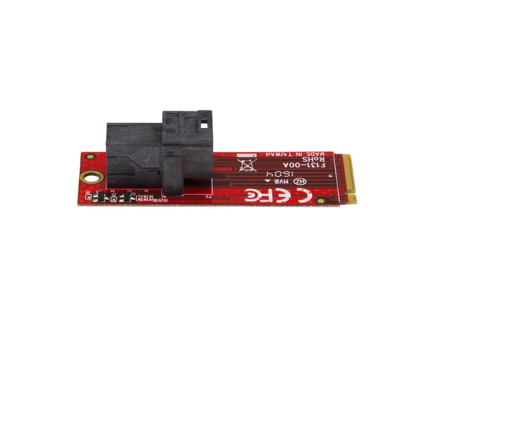 Product diagram SFF-8643 connector M.2 M key x4 PCIe connector Adapter-mounting hole Package contents 1 x drive adapter card 1 x adapter-mounting screw 1 x quick-start guide Requirements U.