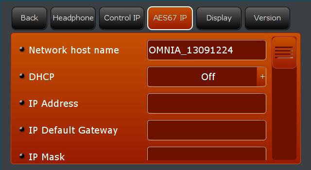 OMNIA VOCO 8 - QUICK START SETUP GUIDE 7 Configuring the Control IP address From the main screen, select More then select Control IP.