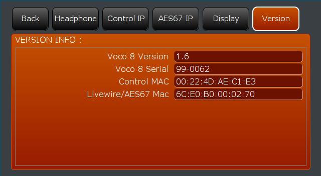 6 OMNIA VOCO 8 - QUICK START SETUP GUIDE USB Port The front panel USB port is primarily used for system software updates, but can also be used with a USB keyboard for entering preset titles or