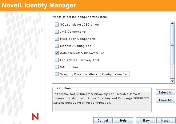 7 Select only Active Directory Discovery Tool, then click Next.