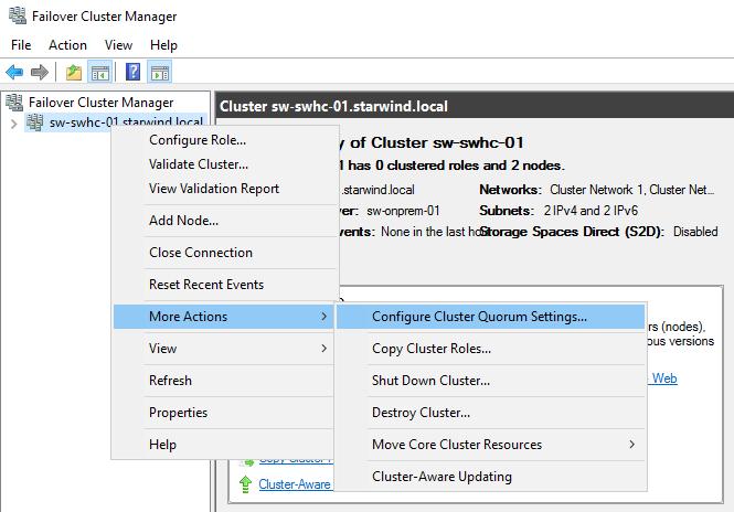 Adding Cluster Shared Volumes To add Cluster Shared Volumes (CSV) it is necessary to work with Hyper-V virtual machines: Open Failover Cluster Manager. Go to Cluster->Storage -> Disks.