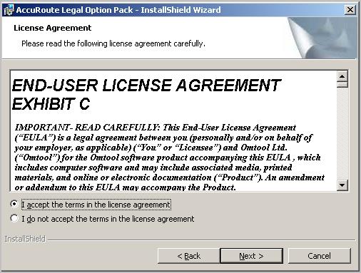 Legal Option Pack installation and configuration guide Section 5: