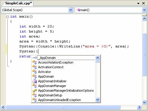 CppEss Chapter 1 IntelliSense A powerful feature of Visual Studio is IntelliSense.