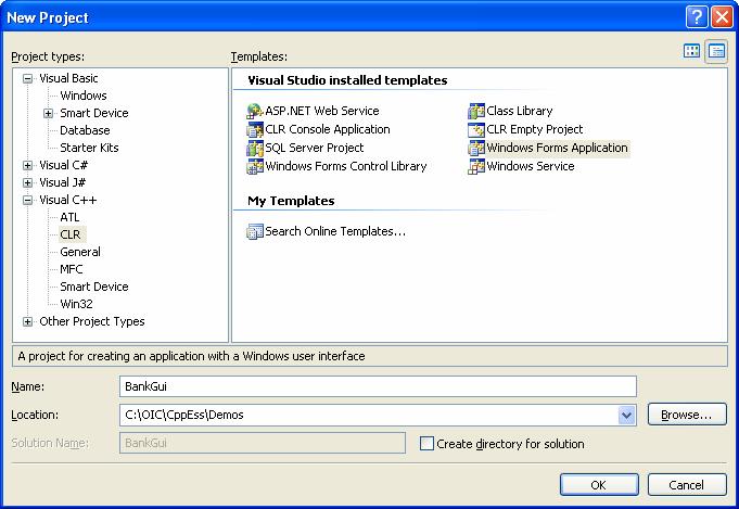 CppEss Chapter 6 Creating a Windows Forms App It is easy to create a Windows Forms application using the Form Designer in Visual Studio 2005 or Visual C++ 2005 Express Edition.