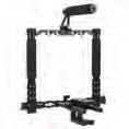 Mounting the camera and accessories onto the shoulders eases the pressure on the cameraman and steadies the equipment.