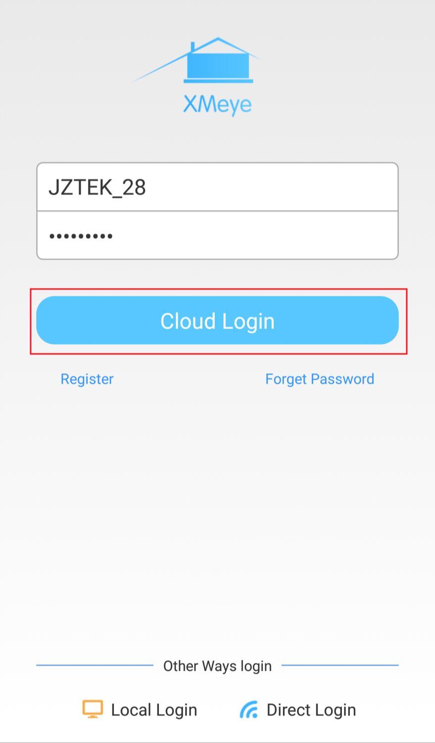 Now you can login APP with the username and password you just