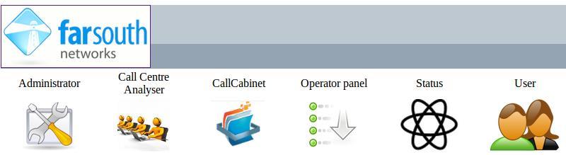 Web based GUI: Log-in Web application entry points: Administrator Call