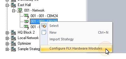 Note: If a FLX module is deleted from a CBX configuration (in CCConfig) after the Strategy drawing has been set up, the blocks