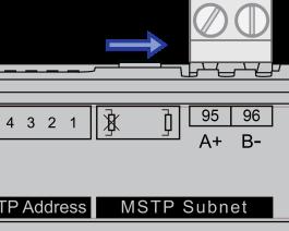 2.2. Terminate the MS/TP network If the CBX-8R8(-H) is the last device on the RS-485 network, then its MS/TP subnet terminator switch must be set to in 3.
