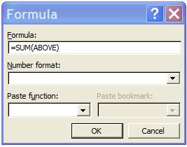 Figure 6.1 Formula dialog box Click OK. 81,985 appears in the cell. This is incorrect, since it contains the year in addition to the numbers above.