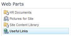 Click the drop-down arrow for the Useful Links web part menu and select Edit Web Part 10.