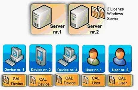 Dismissal "To Device" or "Per User" In this scenario, the organization has chosen to deploy Windows Server 2003 R2 in mixed mode "To Device" and "Per User" by buying a mix of Device CALs and User.