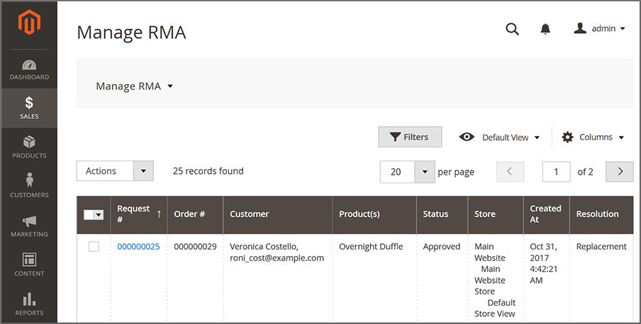 Once done, click button to confirm the RMA request. RMA request has been submitted. All the RMA request information allong with the messages thread can later be found under My Returns section.