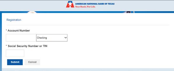 New User Registration for ANBTX Online Banking For use on/after September 9, 2018 at 5:00 pm CT Use these instructions if you have never enrolled in FSB s Internet Banking and would like to enroll as